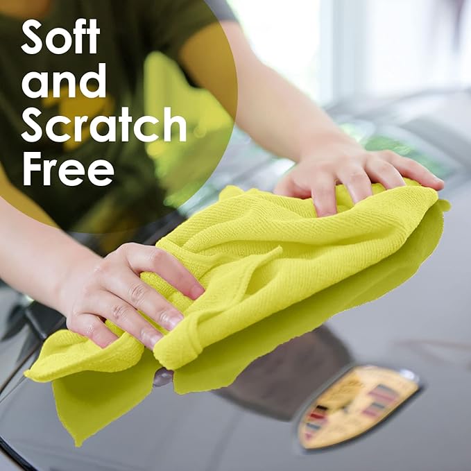 Avalon Towels Microfiber Cleaning Cloths (Value Pack of 36) - Size 16 x 16 Inches Highly Absorbent Cleaning Rags Lint Free Reusable and Washable Microfiber Towels for Cars
