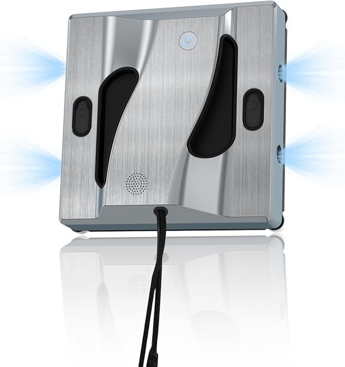 Window Cleaning Robot 6000Pa Suction Power Window Cleaner Robot with 4 Water Spray Intelligent Cleaning with App Control Perfect for High-Rise Windows Tiles and Glass Doors