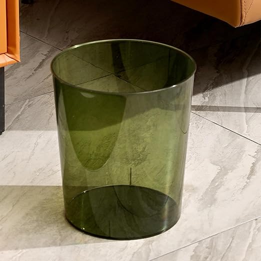 Large Capacity Trash Can Garbage Bucket Plastic Wastebasket for Home Office Open Lid Green Round Multi-Function Trash Bin for Living Room Kitchen
