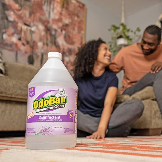 OdoBan Disinfectant Concentrate and Odor Eliminator Made in the USA Lavender Scent 4 Gallons