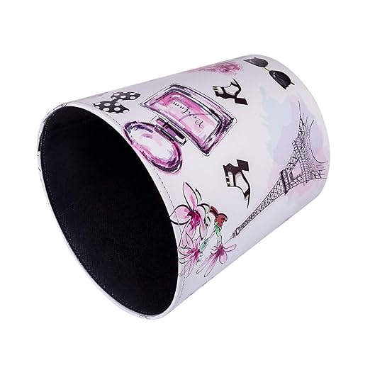 10L/2.64 Gallon PU Leather Trash Can Decorative Wastebasket Waterproof Paper Basket Garbage Bin for Home Office Bathroom Living Room