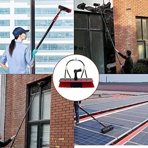 Glass Cleaning Brush Home Water Fed Telescopic Pole Kit Solar Panel Brush Rotating for Photovoltaic PanelTelescopic Water Fed Pole Window Cleaner Kit - Extendable Brush and Roof Cleaning to