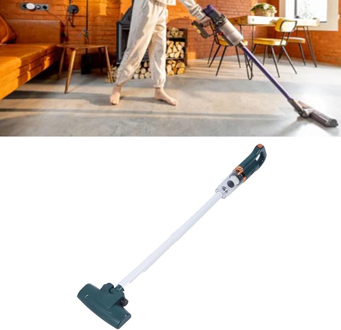 ANGGREK Cordless Stick Vacuum 600ml Dust Cup 120W Rated Power Cordless Stick Vacuum Cleaner Effective Cleansing for Floor (Green)