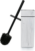 Black Line Design Resin Toilet Bowl Holder and Brush Set Stylish Bathroom Cleaning Tool with Durable Bristles Compact and Functional