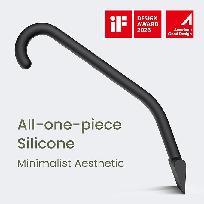 dancemoon JustHang Shower Squeegee for Glass Doors All-in-One Piece Silicone Squeegee with Built-in Hook for Bathroom Window Mirror Tile Wall Car Streak-Free Bathroom Cleaner Tool10 Inch Black