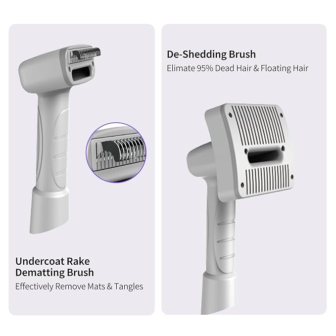 Dog Grooming Vacuum Attachment Kit Pet Vacuum Brush for Shedding Grooming with Slicker Dematting Brush for Cat Dog Hair Remover for Dyson V7 V8 V10 V11 V12 V15