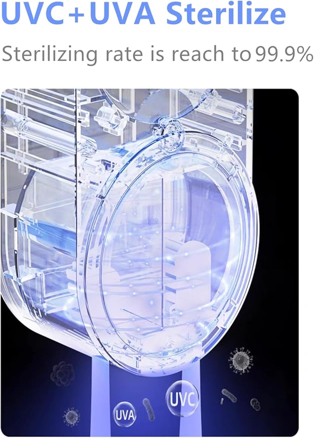 Toothbrush Cleaner &amp Toothbrush Holder Cleaning and Air Drying LED Smart Screen Rechargeable Wall Mount Toothbrush Holder for Bathrooms