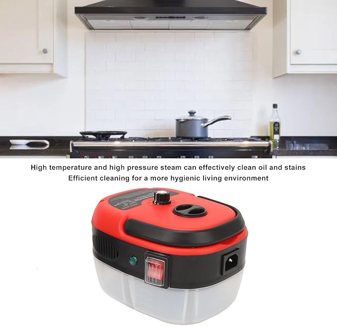 Srliya High Temperature High Pressure Steam Cleaner Handheld Multi Purpose Steam Cleaning Machine for Kitchen Grease Air Conditioner Bathroom Car Interior Home and Hotel Cleaning (Red)