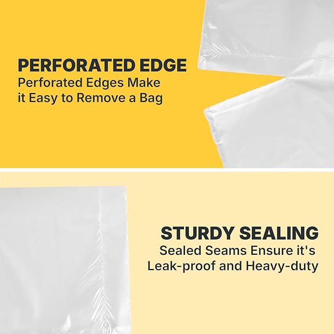 12-16 Gallon Trash Bags 8 Micron High Density Garbage Can Liners Bulk 24 x 33 Natural Clear 1000 Count