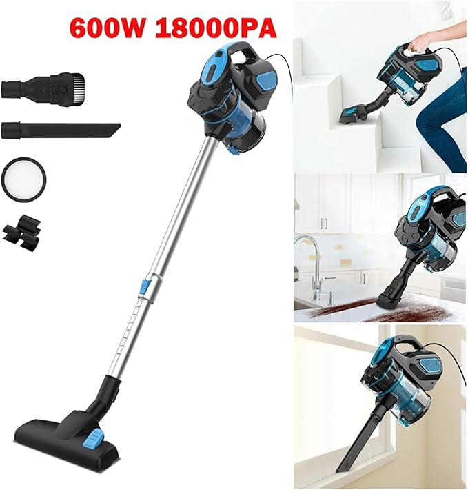 Corded Stick Vacuum Cleaner - 600W Motor 18Kpa Powerful Suction Handheld Vacuum Compatible With INSE I5 For Home Hair &amp Hard Floor Cleaning(RedUS)