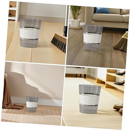 VILLCASE Large Transparent Plastic Trash Can for Household and Office with Easy-disassemble Design Stylish Luxury Aesthetic Wastebasket for Bathroom Kitchen Living and Workspace