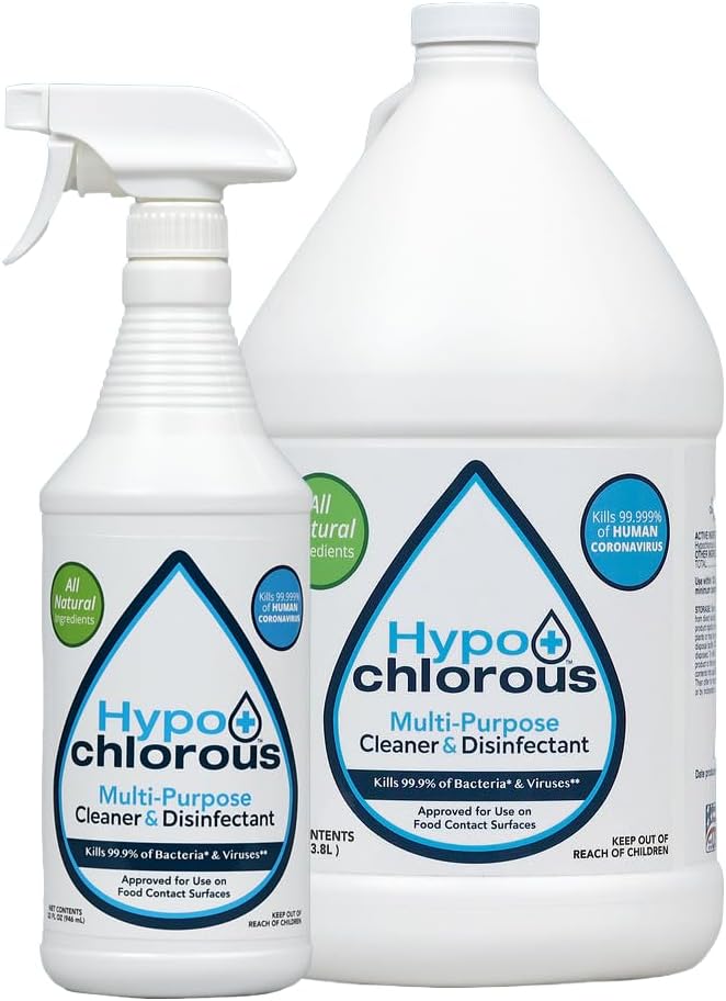 Hypochlorous Acid Spray For Home 1 Gallon - Cleaner &amp Disinfectant – Safe for Kids &amp Pets – Multi-Purpose Hypochlorous Acid Cleaner – Eco-Friendly HOCl Spray