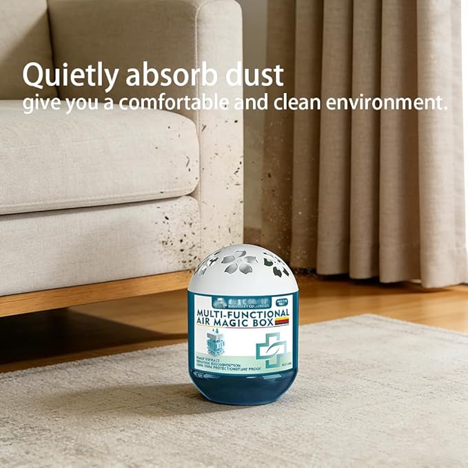 Air Magic Box Indoor Air Purification Dust Removal Magic Box Requires No Electricity Silent Automatic Vacuuming Long Lasting Fresh Air Gel 4.23 Oz for Any Corner (6PCS)