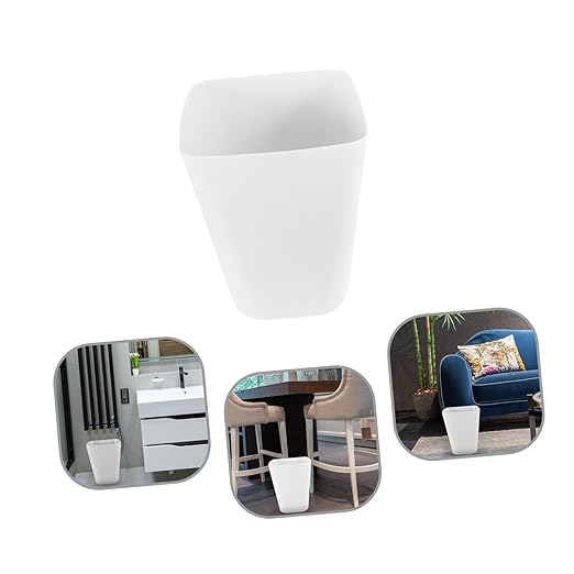 Large Opening Plastic Trash Can for Bedroom and Office Square Wastebasket with Thickened Material Simple Design Storage Bucket for Living Space and Hospitality Use