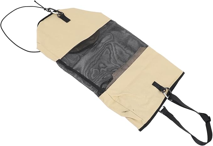 Boat Trash Bag Mesh Trash Bag with Lanyard Secure Closure Nylon Mesh Reusable Portable Boat Trash Can for Outdoor Seaside