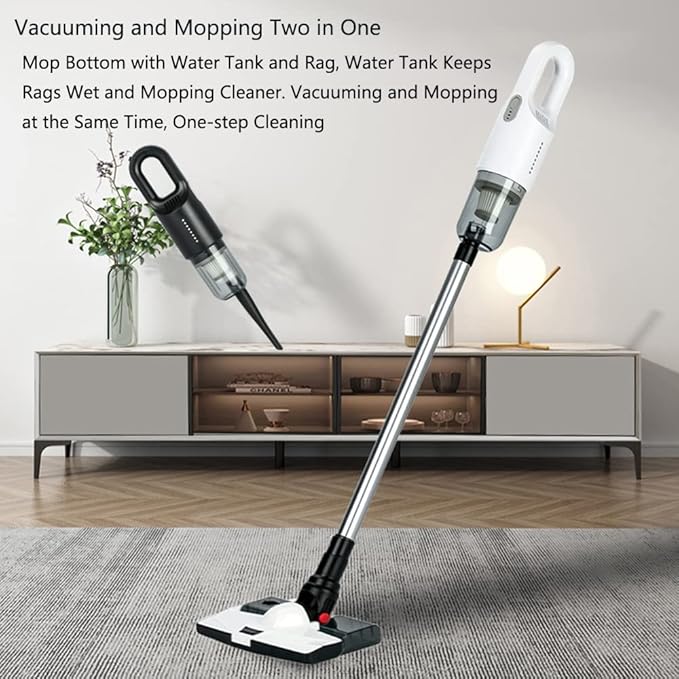 Cordless Wet Dry Vacuum Cleaner and Mop All in One Mop and Vacuum Cleaner in One Light Weight Powerful Stick Vacuum Cleaner Rechargeable Upright Vacuum Cleaner for Home Hard Floor Pet Hair