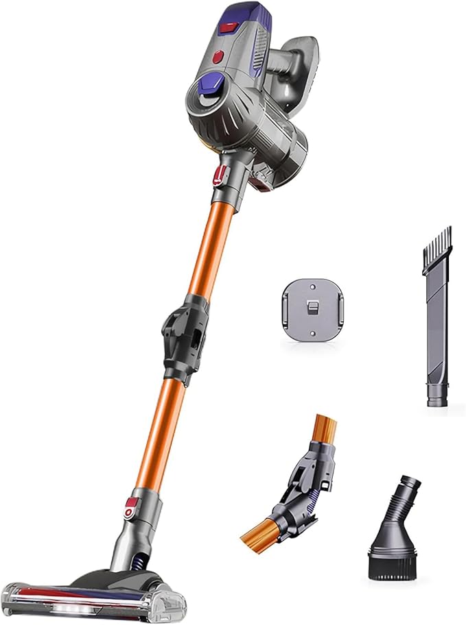 3-in-1 Cordless Stick Vacuum Cleaner | 150AW/9000Pa Suction 40 Min Runtime Lightweight &amp Self-Standing for Floors Carpets Cars (Z7 Gold)