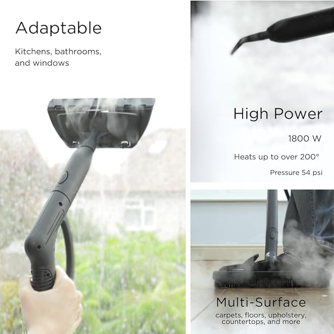 Ewbank 1800W Steam Cleaner with attachments Carpets Tile Floors car Upholstery Bathroom Kitchen Windows Grout