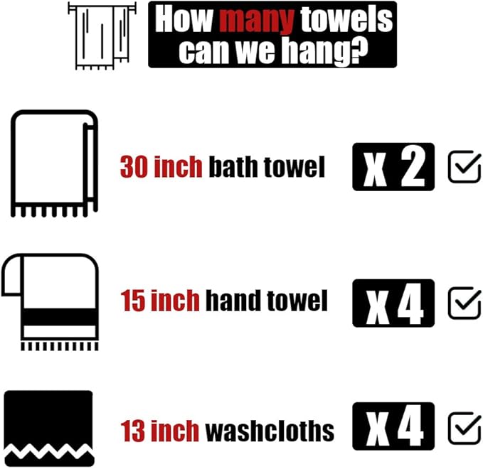JQK Double Bath Towel Bar 33 Inch 304 Stainless Steel Thicken 0.8mm Towel Rack for Bathroom Towel Holder Polished Chrome Wall Mount Useable Length 30 Inch TB100L30-CH