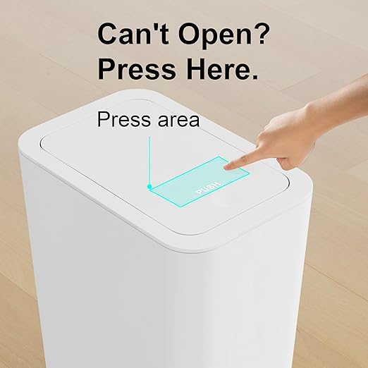 N. NETDOT 3 Pack Small Trash Can with lid 3 Gallon Bathroom Trash CanGarbage Can Slim Trash Bin Waste Basket for BathroomKitchenBedroomLiving RoomOfficeLaundry - Off White