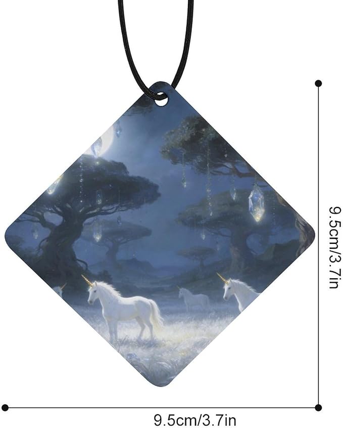 5PCS Car Air Freshener Hanging Personalized Double Sided Unicorn Habitat Car Fresheners Long Lasting New Cars Scents Cute Automotive Freshies for Closets Drawers (tea)