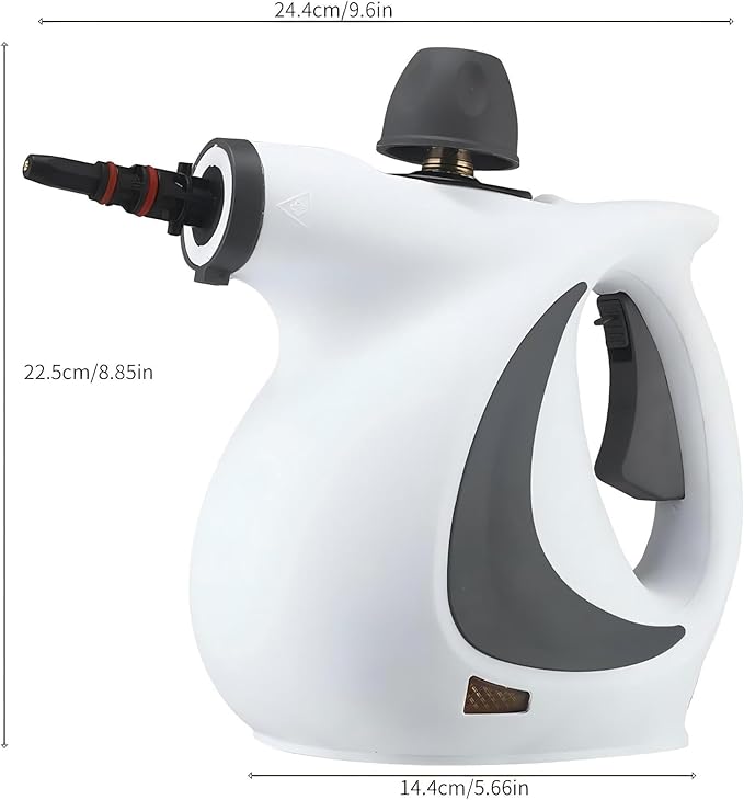 Steam Cleaner Handheld Steam Cleaner for Home Use with 8 Piece Accessories and Safety Lock for cleaning cars bathrooms showers windows dirt grease(1 Set of Steam Cleaner 12 Fiber Cloths)