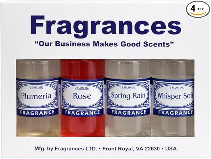 Rainbow RainMate Sirena Hyla Compatible Vacuum Fragrances – Assorted Fragrance 4-Pack For Water-Based Vacuums (Scent of Love - Rose Plumeria Spring Rain Whisper Soft)