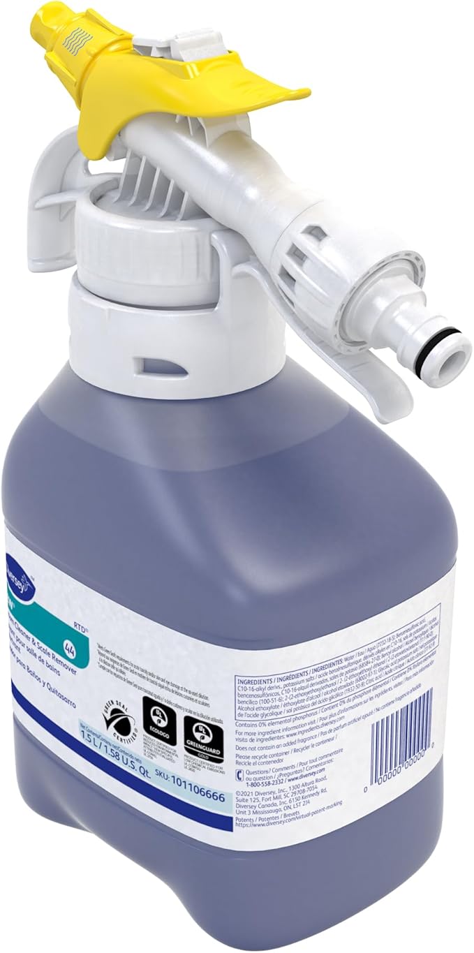 CREW Diversey 101106666 Bathroom Cleaner &amp Scale Remover Professional Strength Liquid Concentrate Ready-to-Dispense RTD Fresh Scent 1.5-Liter (Pack of 2)