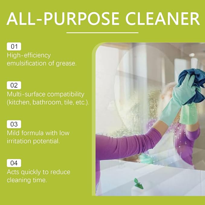 Multi-Surface Cleaner For Kitchen &amp Bathroom - Removes Grease Stains &amp Limescale - Safe For Marble Stainless Steel(3PCS)