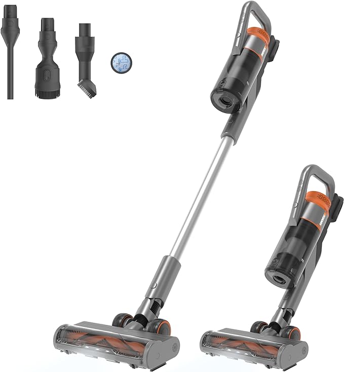 WORX 20V PowerShare Cordless Stick Vacuum WX038L.9 Powerful Cordless Vacuum Cleaner 25Kpa High Suction for Pet Hair Lightweight Handheld Vacuum Cleans Floors Carpet Car – Tool Only