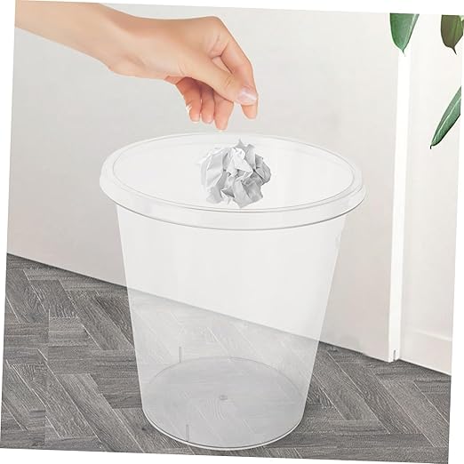 GLEAVI Clear Trash Can Versatile Wastebasket for Bedroom Living Room Bathroom Easy to Clean Rubbish Storage and Reusable