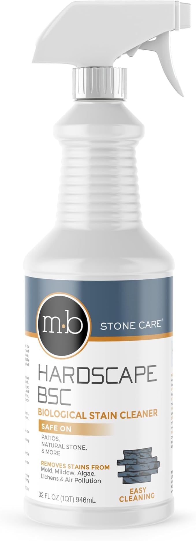 Hardscape BSC Headstone Cleaner for Grave Cleaning - Ideal for Cleaning Headstones Tombstones and Memorials - by MB Stone Care (1 QUART SPRAY)