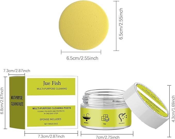 Multi-Purpose Cleaning Paste For Kitchen Bathroom &amp Furniture - Removes Grease &amp Stains Easily(2PCS)