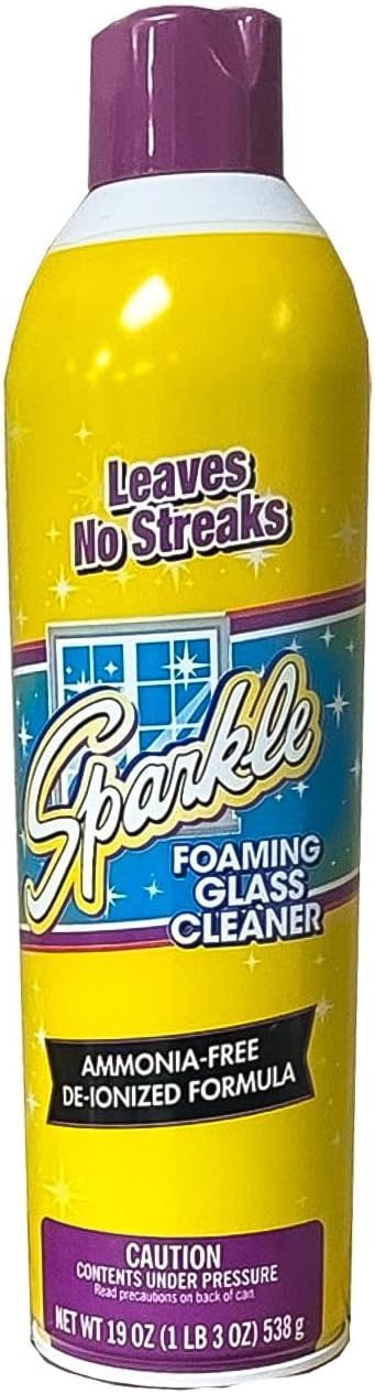 Sparkle Glass Cleaner Aerosol Spray Bottle Ammonia-Free De-Ionized Formula Leaves No Streaks 20-Ounce Bottle (Pack of 4)