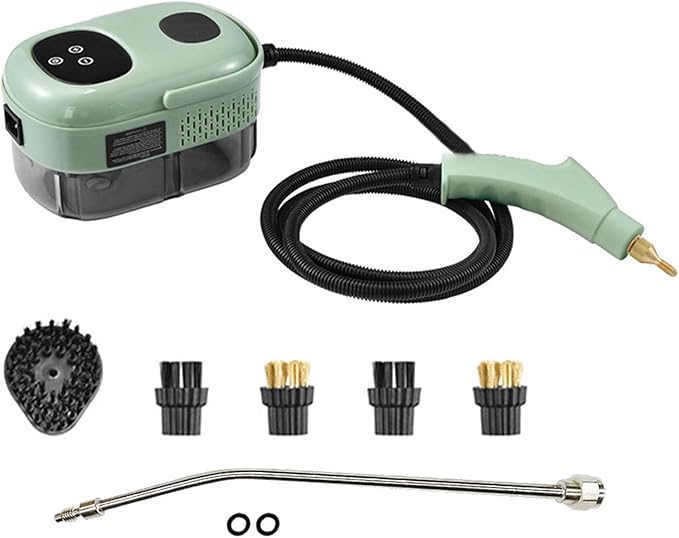 Steam Cleaner High Pressure High-Temperature House Steamer Multipurpose Handheld Steam Cleaning Machine for Kitchen Bathroom Cleaning 2500W Portable Steamer Green