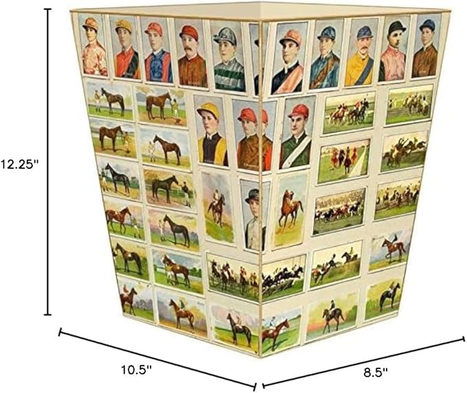 Marye-Kelley WB8589-Jockey and Racing Horses Wastepaper Basket