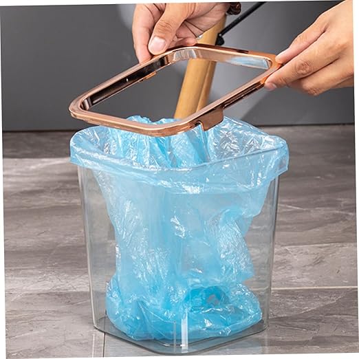 PRETYZOOM 2pcs Trash Can Sturdy Design Heavy-Duty Wastebasket for Kitchen Bathroom Office Garbage Bin Press Ring