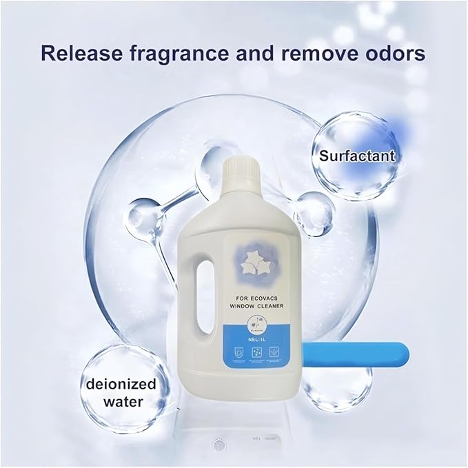 Window Fittings. 1L Of Glass Cleaning Fluid Is Suitable For All Window Models. Compatible With Ecovacs W1 / W1 Omni / W1PRO W2 / W2 PRO(1Pcs)