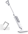 Cordless Electric Steam Mop - Multifunctional High-Temperature Cleaner with Scrubbing Power &amp 2 Replaceable Microfiber Pads - Ideal for Efficient Home Cleaning - White