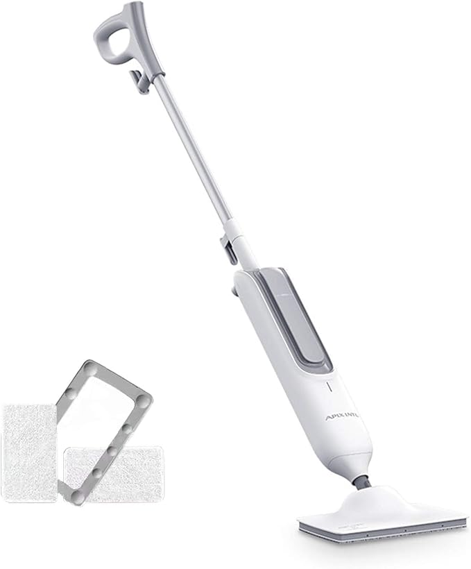 Cordless Electric Steam Mop - Multifunctional High-Temperature Cleaner with Scrubbing Power &amp 2 Replaceable Microfiber Pads - Ideal for Efficient Home Cleaning - White