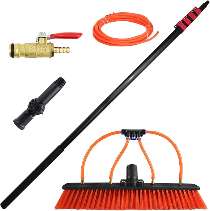 Extendable Window Cleaning Kit Telescopic Brush Water Fed Brush Cleaning Photovoltaic and Solar Panels Window Clean Conservatory Water Fed Pole12FT/3.6M