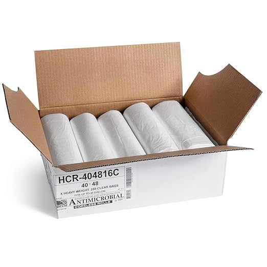 Aluf Plastics 45 Gallon Clear Trash Bags 40 x 48 - 16 Micron Equivalent High Density Value Garbage Bags HCR-404816C (Pack of 1 250 Count Total)