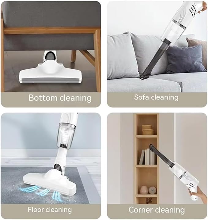 2026 New Stick Vacuum Cordless Rechargeable Carpet Shampooer Machine Deep Cleaner Cordless Vacuum Cleaners for Home Powerful Smart 2-in-1 Vacuuming &amp Mopping for Car Office &amp Home Cleaning
