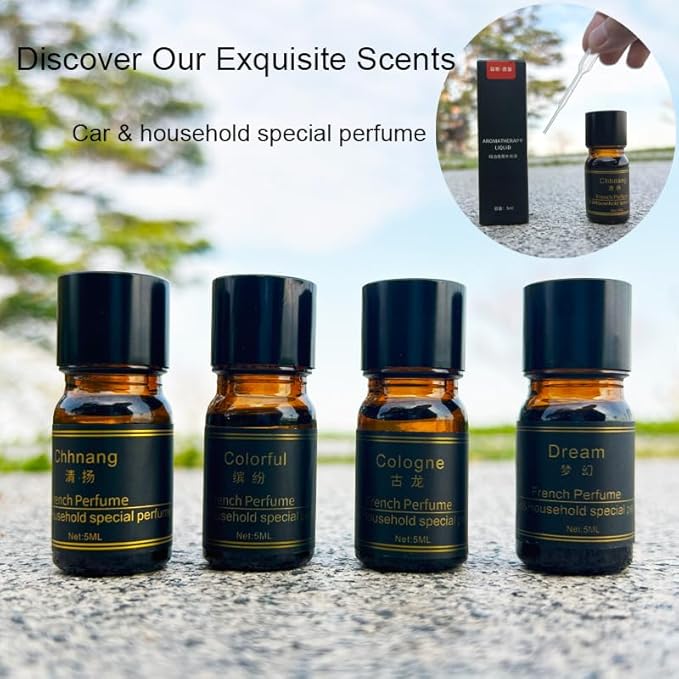 Helicopter Solar Car Air Freshener Refill Set Solar Essential Oil Refill Perfume Oil for Car Air Fresheners(4 Packs)