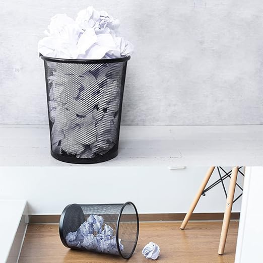 Black Mesh Trash Cans 4 Gallon 10 Pack Metal Wire Wastebaskets Waste Basket Trash Can Small Trash Cans Recycling Garbage Container Bin for Office Home Bedroom