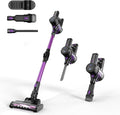 Cordless Vacuum Cleaner 250W/22Kpa Powerful Suction 39 Mins Runtime Anti-Tangle Brush and LED Display Handheld Vacuum for Hard Floors Carpet Pet Hair(Black Purple)