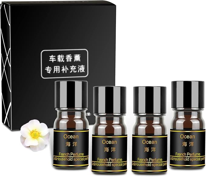 Kwak's Car Air FreshenerRotating Solar Aromatherapy Essential Oil Diffuser Scent with Extra 4 Bottle Solar Car Air Freshener Refill