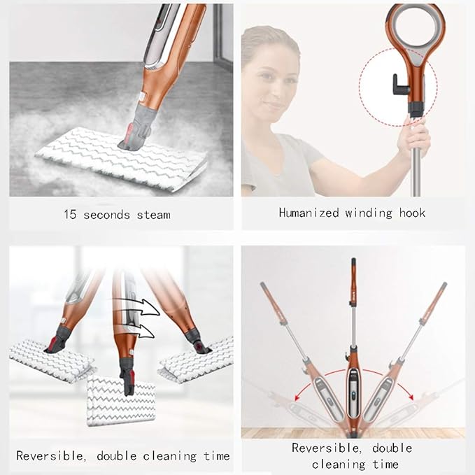 Cleaning Tools Electric Wipe mop of The Household steam mop Wiping Machine Cleaning Washer A steam Cleaner (Color: Brown Size: 30 * 120cm/12 * 47inch)
