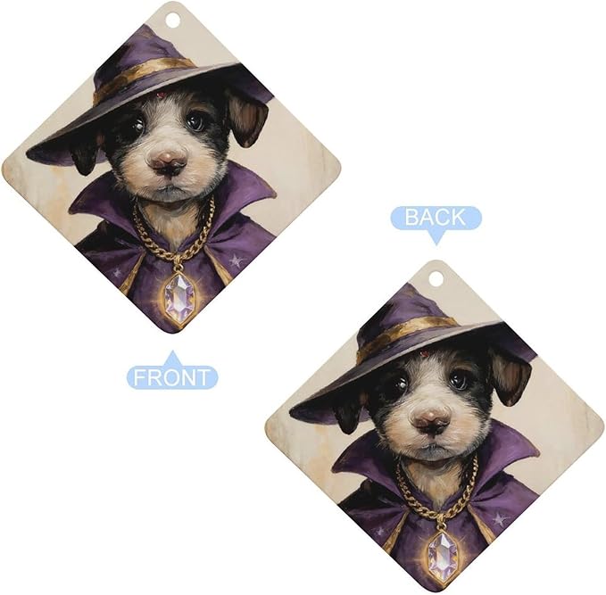 5PCS Car Air Freshener Hanging Personalized Double Sided Wizard Pup Car Fresheners Long Lasting New Cars Scents Cute Automotive Freshies for Closets Drawers (tea)