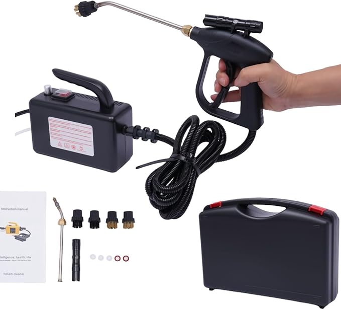 High Pressure Steam Cleaner1700W Handheld Multi-Surface Natural Steam Cleaner Portable Steamer Machine High Pressure Temperature Steam Cleaning Machine for CommercialHome Use
